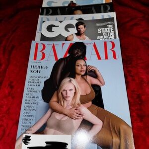 Lot of 9 Harper's Bazaar & GQ Magazine Collection Various Rihanna Travis Kelce